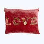 Love Silk Velvet Lumbar Pillow