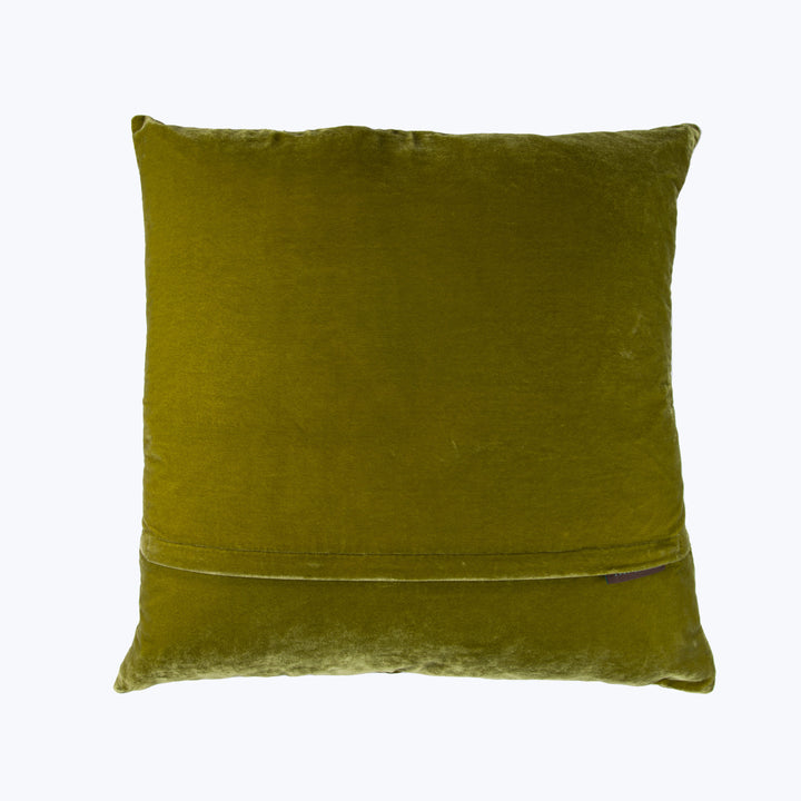 Tivoli Garden Silk Velvet Pillow, Foliate Green