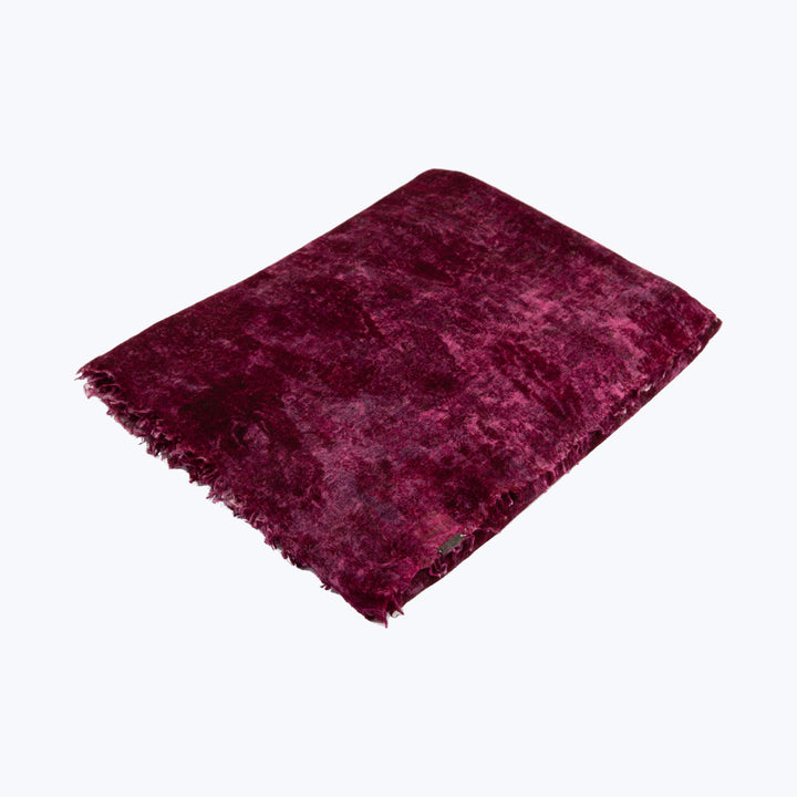 Souffle Semi Felted Print Cashmere Throw Flower & Pinks