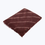 Souffle Semi Felted Tie Dye Cashmere Throw Burgundy & Iris