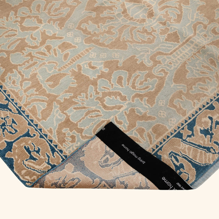 Image for Blue Traditional Wool Silk Blend Rug - 6' x 9'