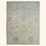 Ivory Traditional Wool Silk Blend Rug - 6' x 9'