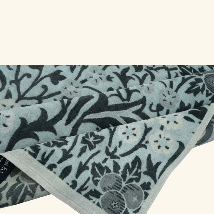Blue Contemporary Wool Silk Blend Rug - 6' x 9'