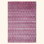 Pink Contemporary Wool Silk Blend Rug - 6' x 9'