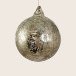 Sugared Line Glass Ball Ornament