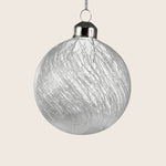 Glass Ball with Glass Threads and Snow Ornament