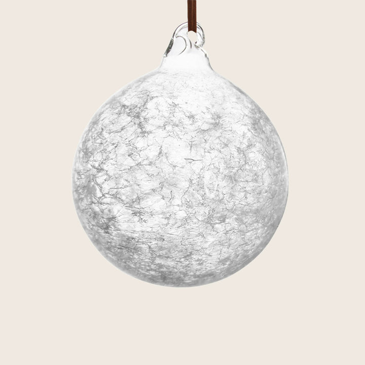 Glass Ball with Snow Ornament