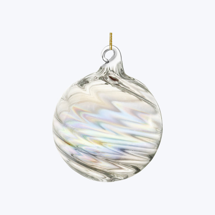 Lustered Twist Glass Ball Ornament