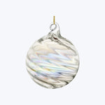 Lustered Twist Glass Ball Ornament