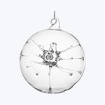 Glass Ball with Glass threads Ornament 3.9"