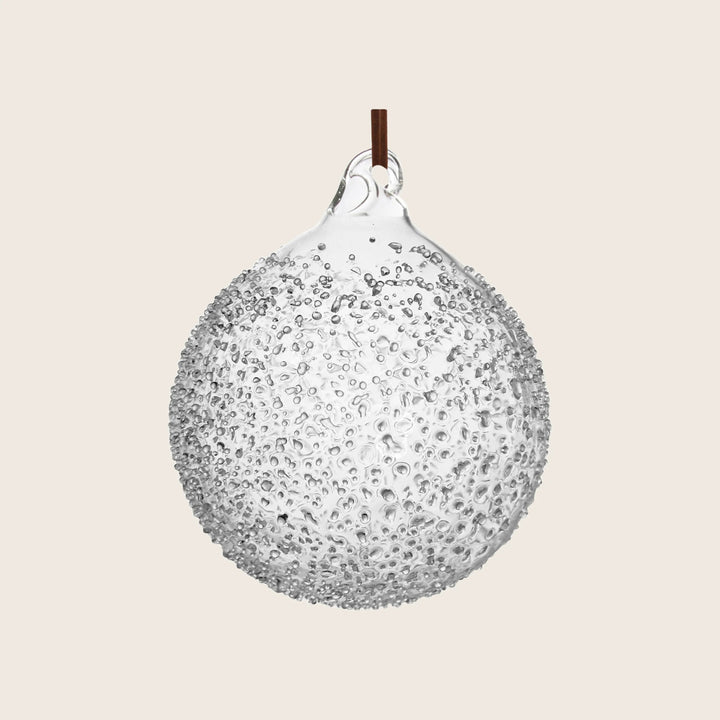 Clear Frosted Glass Ball Ornament