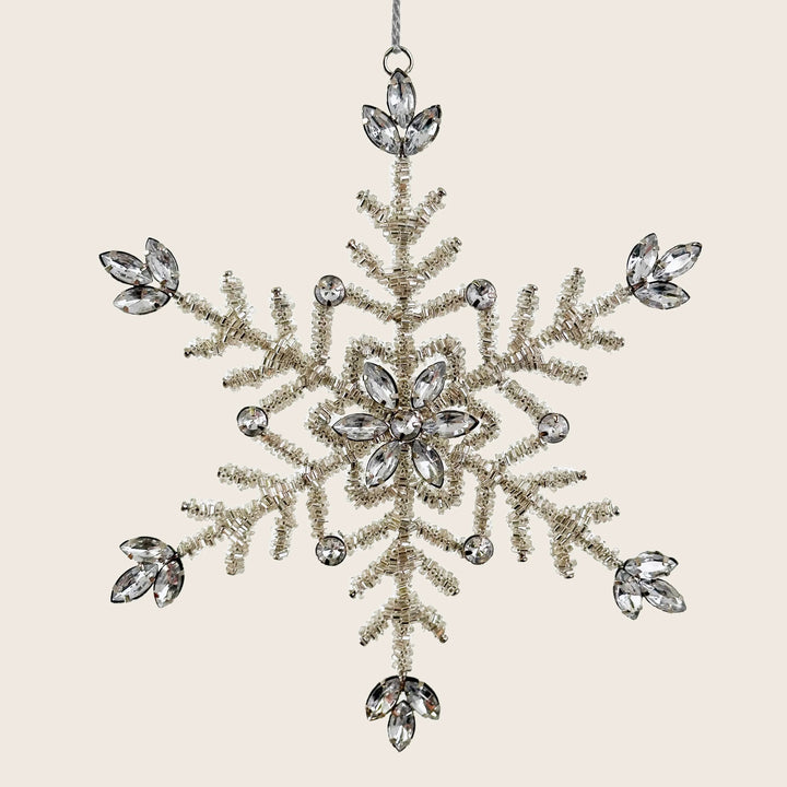 Glass Bead Snowflake Ornament