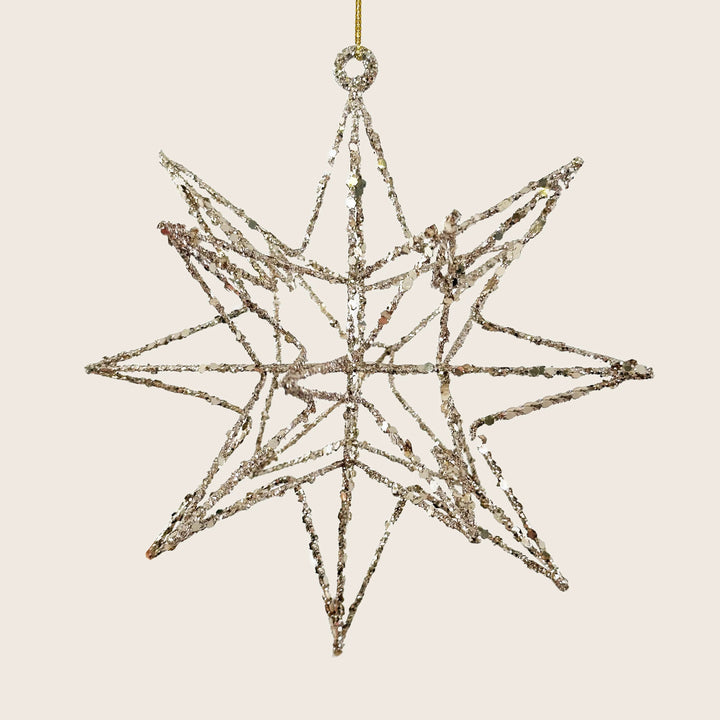 Wire Sequins Star Ornament 6.7"