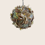 Beaded Flower Velvet Ball Ornament