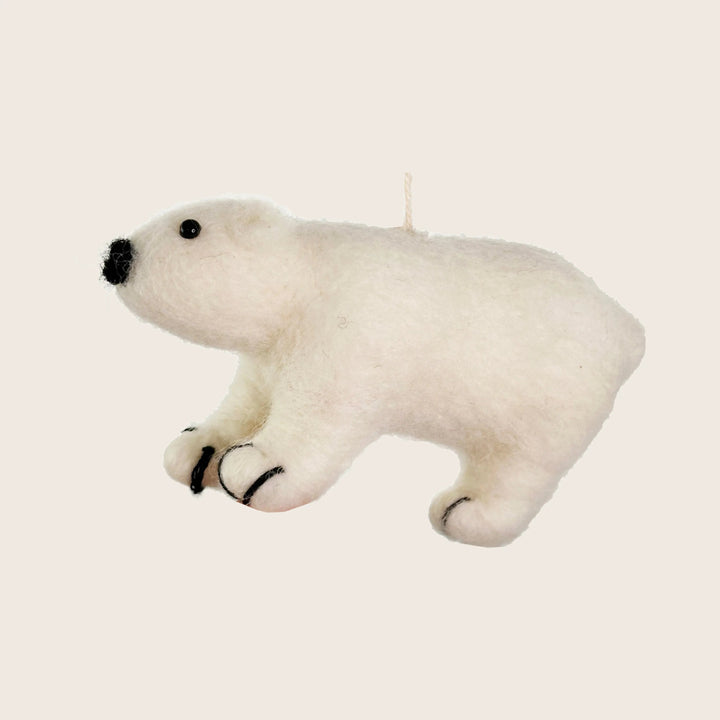 Wool Polar Bear Ornament