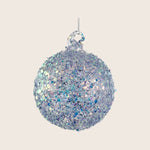 Lilac Sequins Glass Ball Ornament
