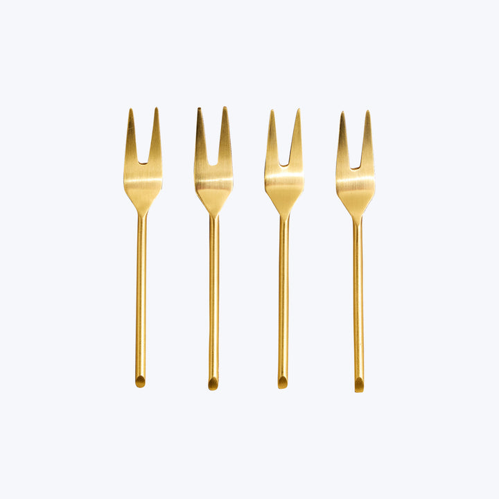 Thin Gold Small Forks, Set of 4