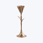 Gold Floral Candleholder, Medium