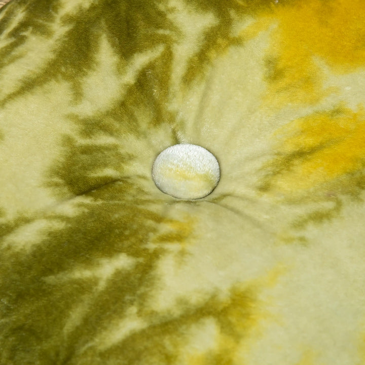 Silk Velvet Button Fringe Pillow