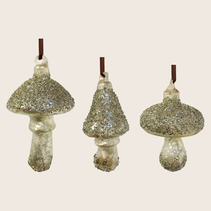 Glass Mushroom Ornament Cone