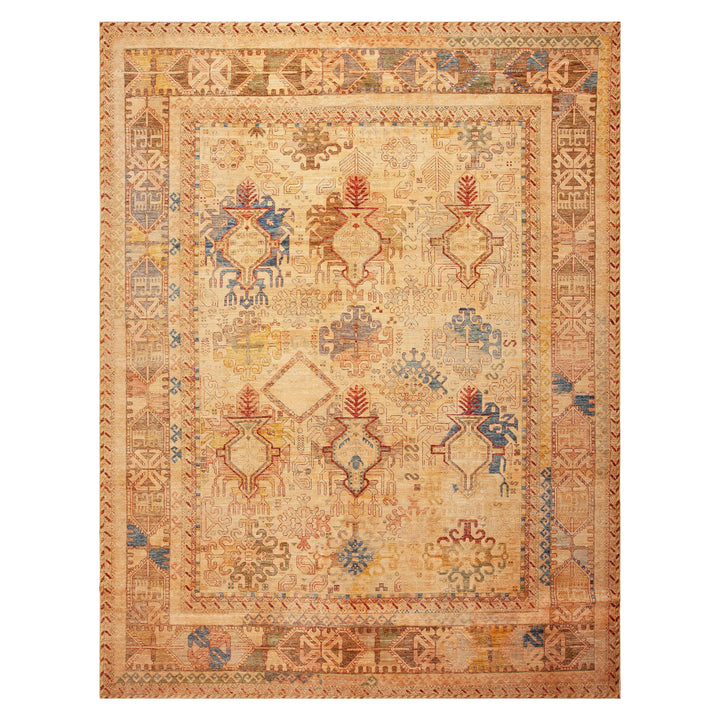 Yellow Zameen Transitional Wool Rug - 11'11" x 15'6"