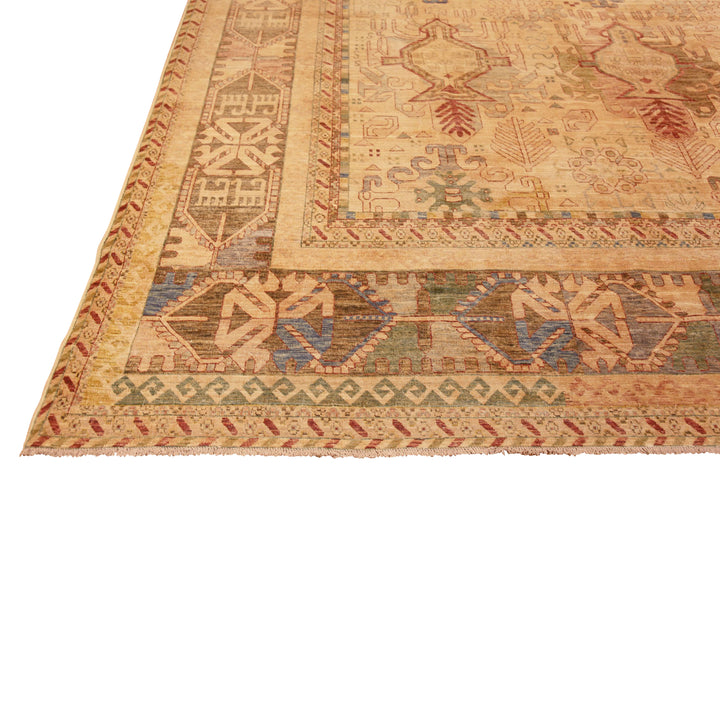 Yellow Zameen Transitional Wool Rug - 11'11" x 15'6"