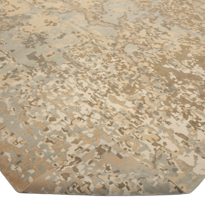 Tibetan Contemporary Wool Silk Blend Rug - 13' x 18'