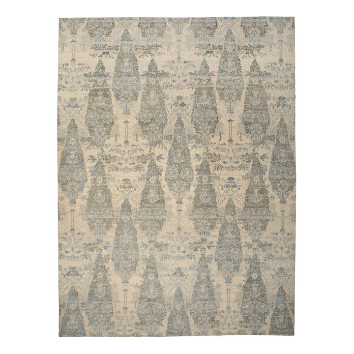 Tibetan Contemporary Wool Silk Blend Rug - 13' x 18'