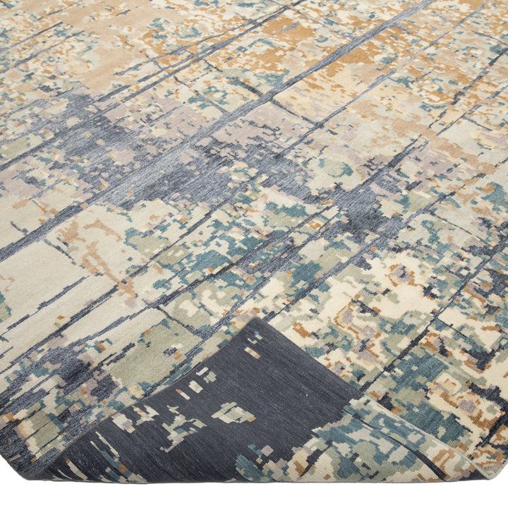 Tibetan Contemporary Wool Silk Blend Rug - 13' x 18'