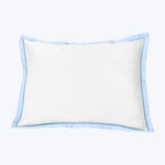 Luna Sham White/Sky Blue Border/Cerulean Blue Line / Super Euro