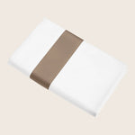 Aida Sheets & Pillowcases, White/Brown Flat / Twin