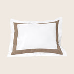 Aida Duvet & Sham, White/Brown Pillow Sham / Standard