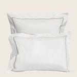 Gramercy Duvet & Sham, White/Brown Pillow Sham / Standard