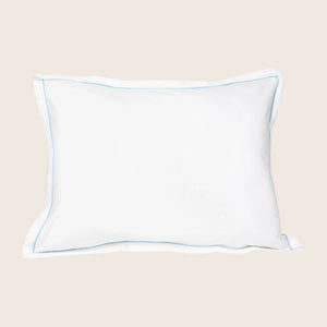 Luce Duvet & Sham, White/Cerulean Blue Pillow Sham / Standard