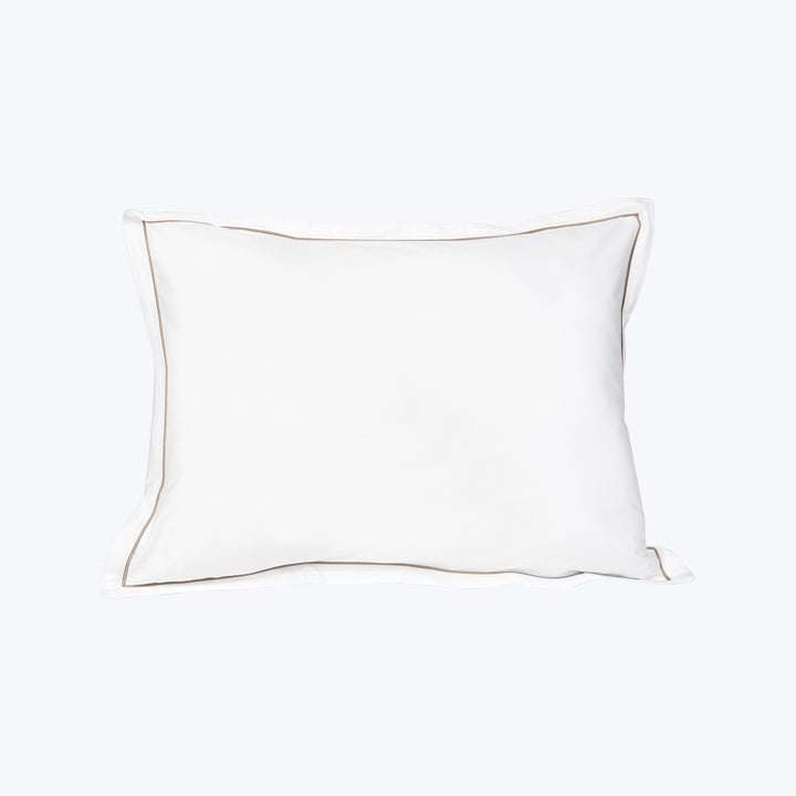 Luce Duvet & Sham, White/Brown Pillow Sham / Standard