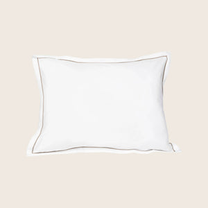 Luce Duvet & Sham, White/Brown Pillow Sham / Standard