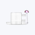 Ichendorf Alice Coffee Cup with Saucer, Pink Mushroom with Red Dots