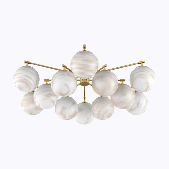 Orion Round Chandelier Burnished Brass