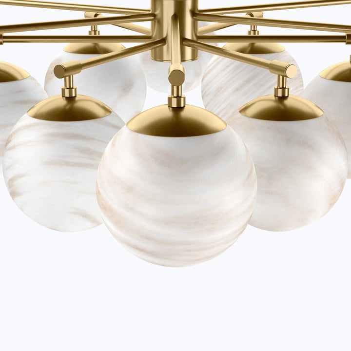 Orion Round Chandelier Burnished Brass