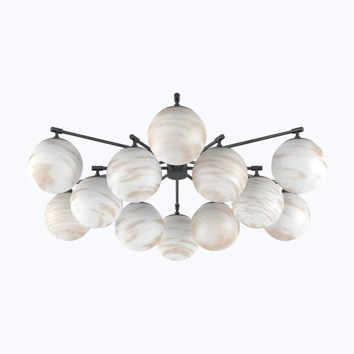Orion Round Chandelier Black Gunmetal