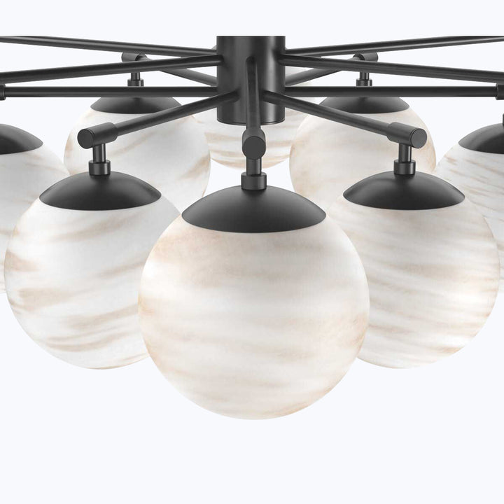 Orion Round Chandelier Black Gunmetal