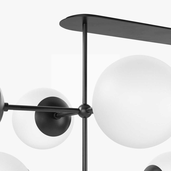 Armstrong Linear Chandelier Black Gunmetal / Opal Matte Glass