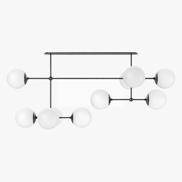 Armstrong Linear Chandelier Black Gunmetal / Opal Matte Glass