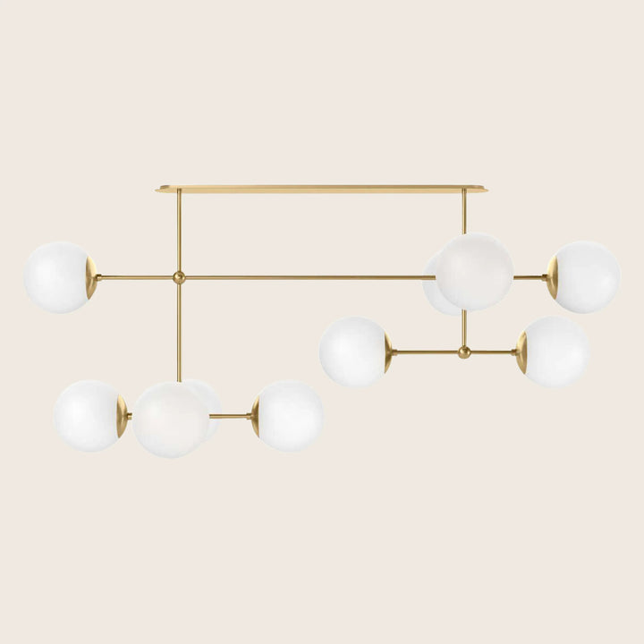 Armstrong Linear Chandelier Burnished Brass / Opal Matte Glass