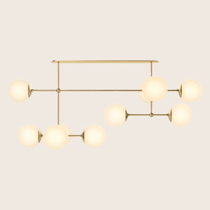 Armstrong Linear Chandelier Burnished Brass / Opal Matte Glass