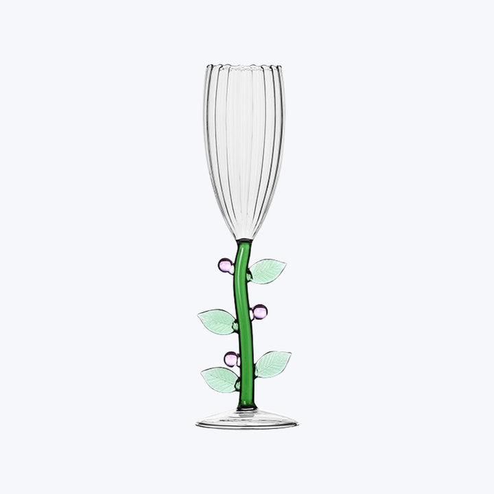 Ichendorf Botanica Champagne Flute, Pink Flower