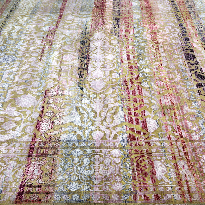 Pink Alchemy Contemporary Silk Wool Blend Rug - 9'10" x 13'7"