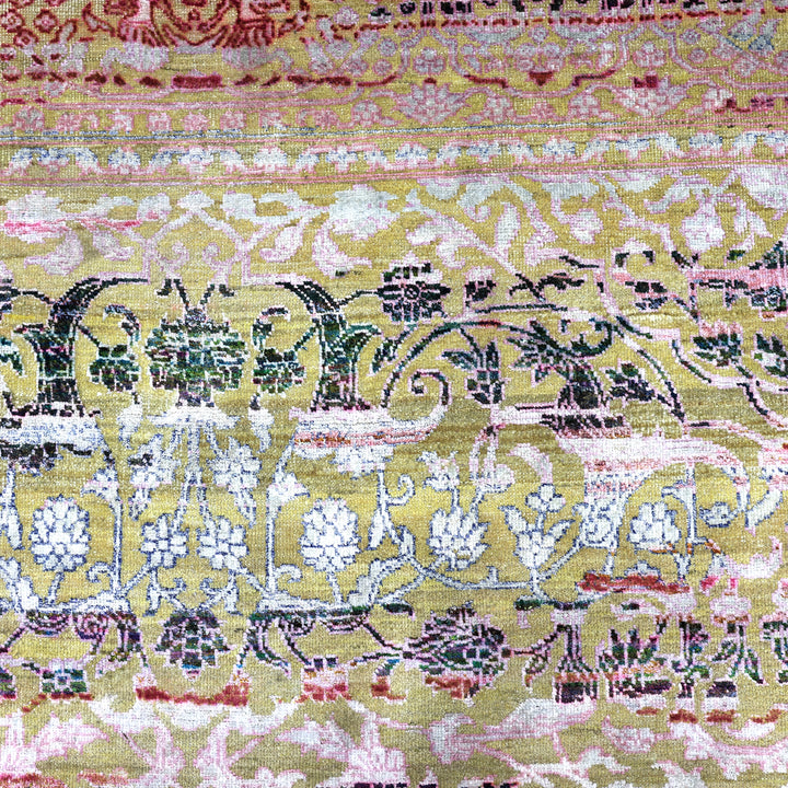 Pink Alchemy Contemporary Silk Wool Blend Rug - 9'10" x 13'7"