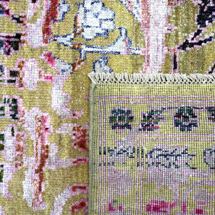 Pink Alchemy Contemporary Silk Wool Blend Rug - 9'10" x 13'7"