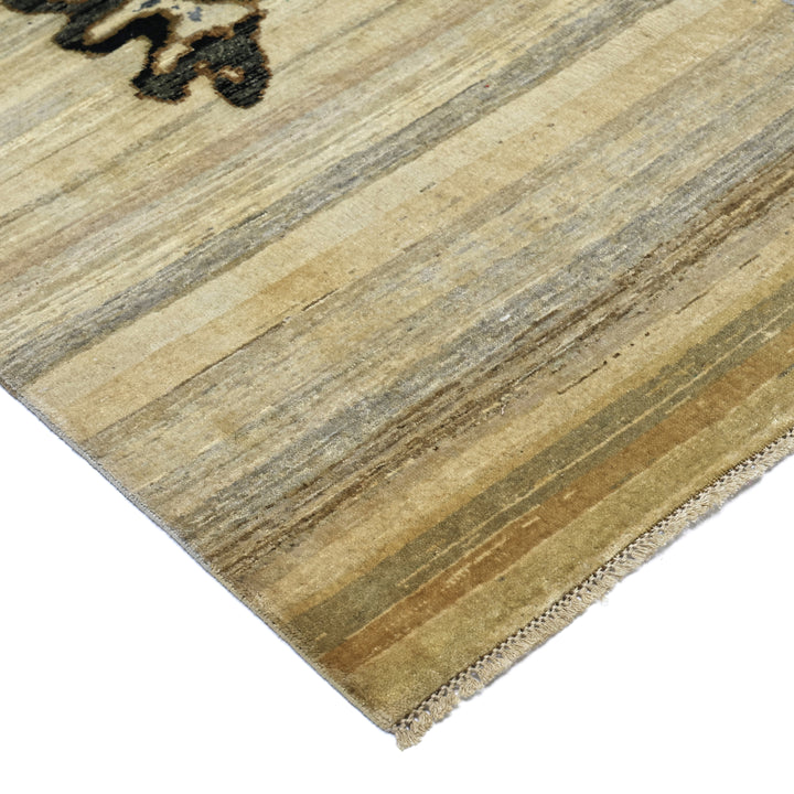 Brown Alchemy Contemporary Silk Wool Blend Rug - 8'1" x 10'